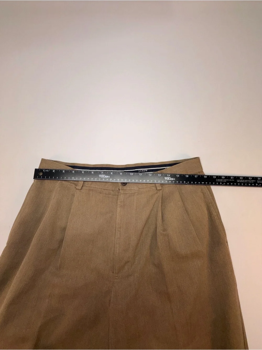 J.Crew Mens 36x32 Classic Fit Pants Brown Herringbone Pleated Cuffed 100% Cotton